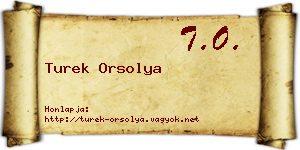 Turek Orsolya névjegykártya